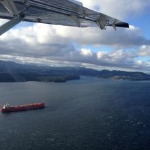 Freighter on its way to Nanaimo